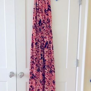 EUC animal print halter neck maxi dress.